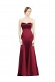 Sweetheart Long Satin Burgundy Sleeveless Bridesmaid Dress Victoria