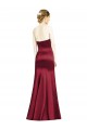 Sweetheart Long Satin Burgundy Sleeveless Bridesmaid Dress Victoria