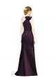 One Shoulder Long Satin Grape Sleeveless Bridesmaid Dress Victoria