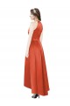 Halter Neck Satin Spice Red Sleeveless High Low Bridesmaid Dress Victoria