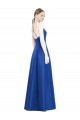 V-Neck Long Satin Royal Blue Sleeveless Bridesmaid Dress Victoria