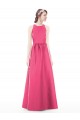 Jewel Neck Long Satin Ruby Sleeveless Bridesmaid Dress Victoria