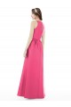 Jewel Neck Long Satin Ruby Sleeveless Bridesmaid Dress Victoria