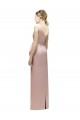 V-Neck Long Satin Pink Sleeveless Bridesmaid Dress Victoria