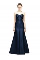 Strapless Long Satin Dark Navy Mermaid Sleeveless Bridesmaid Dress Victoria