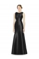 High Neck Long Satin Black Sleeveless Bridesmaid Dress Victoria