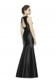 High Neck Long Satin Black Sleeveless Bridesmaid Dress Victoria