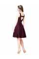 Bateau Neck Knee Length Satin Sleeveless Prom Dress / Bridesmaid Dress Victoria