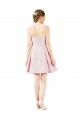 Sweetheart Knee Length Satin Pink Sleeveless Evening Gown / Bridesmaid Dress Victoria