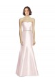 Strapless Long Satin Pink Sleeveless Bridesmaid Dress Victoria