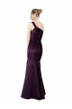 One Shoulder Long Satin Grape Sleeveless Prom Dress / Bridesmaid Dress Victoria