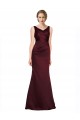 V-Neck Long Satin Burgundy Sleeveless Black Tie Evening Gown / Prom Dress / Bridesmaid Dress Victoria