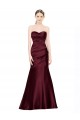 Sweetheart Long Satin Burgundy Sleeveless Formal Evening Gown / Prom Dress / Bridesmaid Dress Victoria