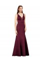 V-Neck Long Satin Burgundy Sleeveless Formal Evening Gown / Prom Dress / Bridesmaid Dress Victoria