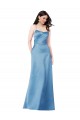 Square Neck Long Satin Sky Blue Sleeveless Formal Evening Gown / Prom Dress / Bridesmaid Dress Victoria