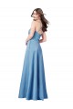 Square Neck Long Satin Sky Blue Sleeveless Formal Evening Gown / Prom Dress / Bridesmaid Dress Victoria