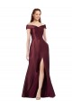 Strapless Long Satin Burgundy Gold Cap Sleeves Black Tie Evening Gown / Prom Dress / Bridesmaid Dress Victoria