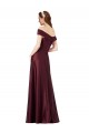 Strapless Long Satin Burgundy Gold Cap Sleeves Black Tie Evening Gown / Prom Dress / Bridesmaid Dress Victoria