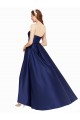 Strapless Long Satin Dark Navy Sleeveless High Low Evening Gown / Prom Dress / Bridesmaid Dress Victoria