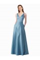 High Neck Long Satin Sleeveless Black Tie Prom Dress / Bridesmaid Dress Victoria