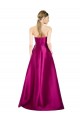 V-Neck Long Satin Merlot Sleeveless Prom Dress / Bridesmaid Dress Victoria