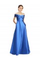 Off the Shoulder Long Satin Sleeveless Black Tie Evening Gown / Prom Dress / Bridesmaid Dress Victoria