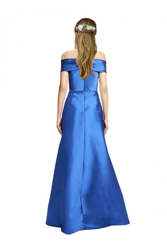 Off the Shoulder Long Satin Sleeveless Black Tie Evening Gown / Prom Dress / Bridesmaid Dress Victoria