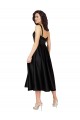 Square Neck Knee Length Satin Black Sleeveless Prom Dress / Bridesmaid Dress Victoria