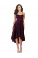 Scoop Neck Neck Short Satin Grape Sleeveless High Low Prom Dress / Bridesmaid Dress Victoria