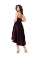 Scoop Neck Neck Short Satin Grape Sleeveless High Low Prom Dress / Bridesmaid Dress Victoria