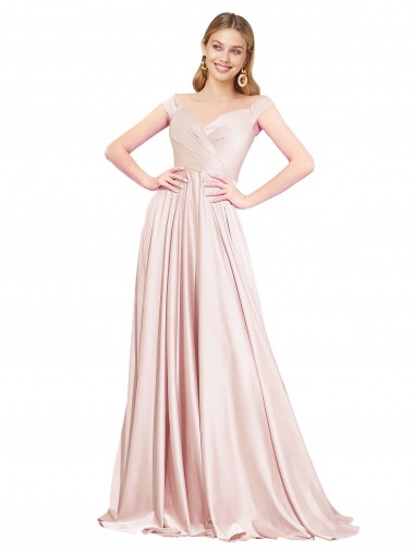 High Neck Long Satin Pink Sleeveless Formal Evening Gown / Prom Dress / Bridesmaid Dress Victoria
