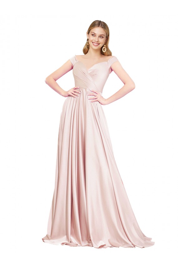 High Neck Long Satin Pink Sleeveless Formal Evening Gown / Prom Dress / Bridesmaid Dress Victoria