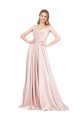 High Neck Long Satin Pink Sleeveless Formal Evening Gown / Prom Dress / Bridesmaid Dress Victoria