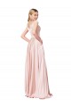High Neck Long Satin Pink Sleeveless Formal Evening Gown / Prom Dress / Bridesmaid Dress Victoria