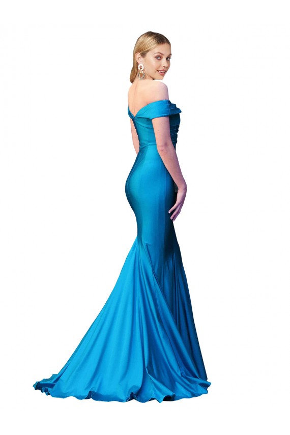 High Neck Long Satin Peacock Blue Sleeveless Formal Evening Gown / Prom Dress / Bridesmaid Dress Victoria