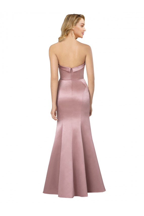Strapless Long Satin Light Sky Blue Sleeveless Formal Evening Gown / Prom Dress / Bridesmaid Dress Victoria
