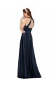 V-Neck Long Satin Dark Navy Sleeveless Formal Evening Gown / Prom Dress / Bridesmaid Dress Victoria