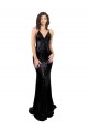 V-Neck Long Sequin Black Sleeveless Black Tie Evening Gown / Prom Dress / Bridesmaid Dress Victoria