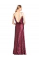 High Neck Long Sequin Burgundy A-Line Sleeveless Formal Evening Gown / Prom Dress / Bridesmaid Dress Victoria