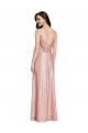 V-Neck Long Sequin Rose Gold Sleeveless Formal Evening Gown / Prom Dress / Bridesmaid Dress Victoria