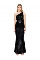 One Shoulder Long Sequin Black Sleeveless Formal Evening Gown / Prom Dress / Bridesmaid Dress Victoria