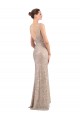 V-Neck Long Sequin & Sparkling Sequin Silver Sleeveless Formal Evening Gown / Prom Dress / Bridesmaid Dress Victoria