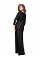 V-Neck Long Sequin Black Long Sleeves Formal Dress / Bridesmaid Dress Victoria