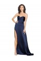 High Neck Long Silk like Satin Sapphire Sleeveless Formal Evening Gown / Prom Dress / Bridesmaid Dress Victoria
