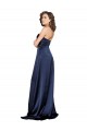 High Neck Long Silk like Satin Sapphire Sleeveless Formal Evening Gown / Prom Dress / Bridesmaid Dress Victoria