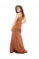 One Shoulder Long Silk like Satin Orange Sleeveless Formal Dress / Bridesmaid Dress Victoria