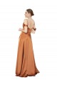Sweetheart Long Silk like Satin Orange Cold Shoulder Formal Evening Gown / Prom Dress / Bridesmaid Dress Victoria