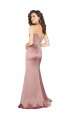 V-Neck Long Silk like Satin Dusty Pink Sleeveless Black Tie Evening Gown / Prom Dress / Bridesmaid Dress Victoria