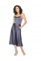 Scoop Neck Midi Length Silk like Satin Dusk Sleeveless Prom Dress / Bridesmaid Dress Victoria