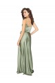 V-Neck Long Silk like Satin Smoke Green Sleeveless Formal Evening Gown / Bridesmaid Dress Victoria